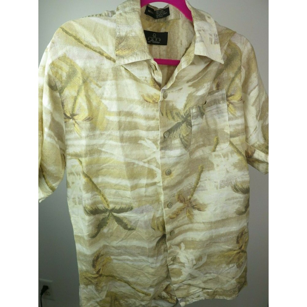 L'uomo Enro Button Up Shirt Mens Size Medium Short